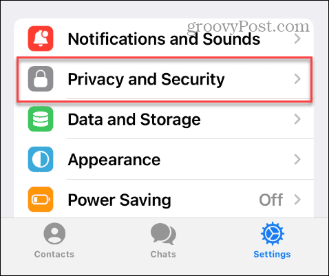 Nastavenia ochrany osobných údajov a zabezpečenia v telegrame na iPhone
