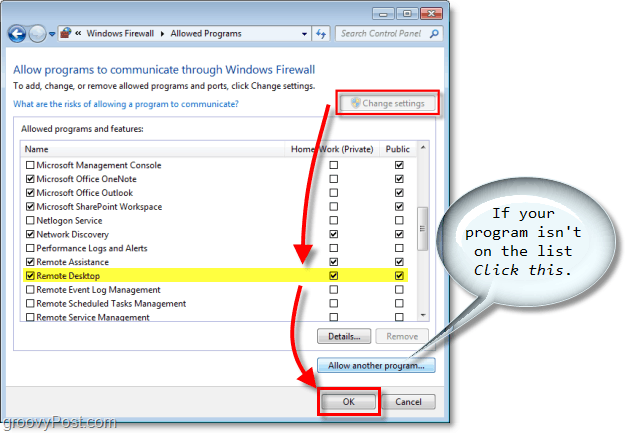 Povoliť program prostredníctvom brány firewall systému Windows 7 [How-To]