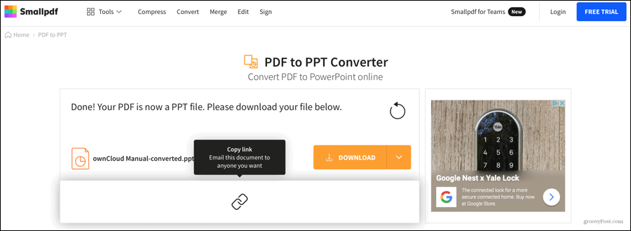 Smallpdf Prevedený PDF na PowerPoint