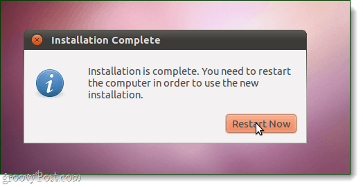 Inštalácia ubuntu je dokončená