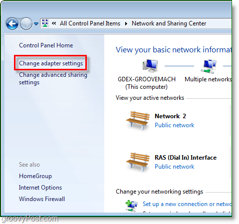 zmeniť nastavenia sieťového adaptéra v systéme Windows 7