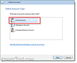 Windows Live Mail e-mailový účet