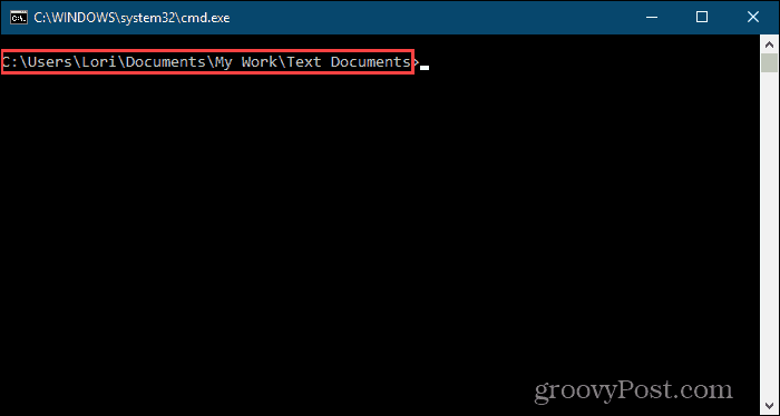 Okno príkazového riadka sa otvorí pre konkrétny priečinok v systéme Windows