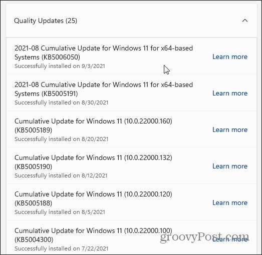 aktualizácia kvality Windows 11