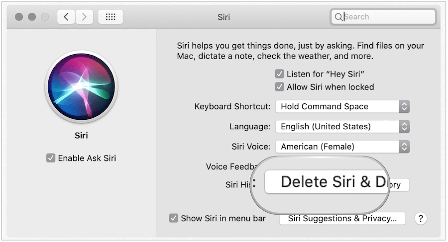 Odstrániť históriu Siri na počítačoch Mac