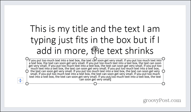 text v powerpointe je príliš malý