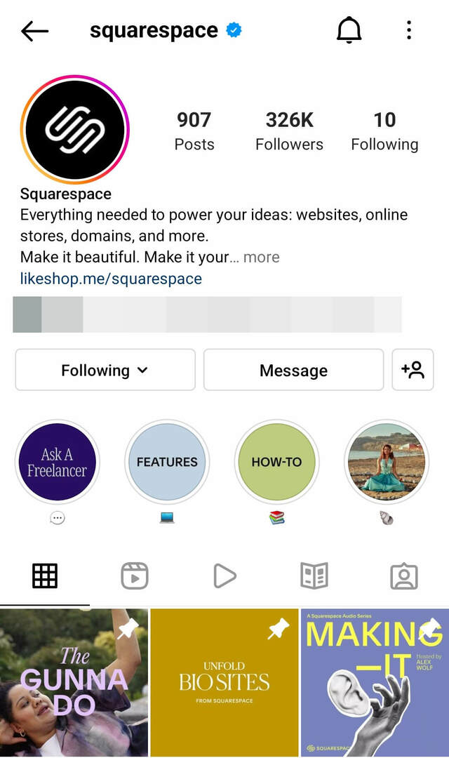 ako-na-instagram-mriežka-pripnutie-funkcie-marketing-produkt-spotlight-squarespace-step-3