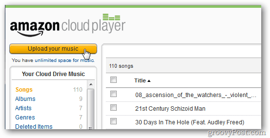 Amazon Cloud Player nahrajte svoju hudbu