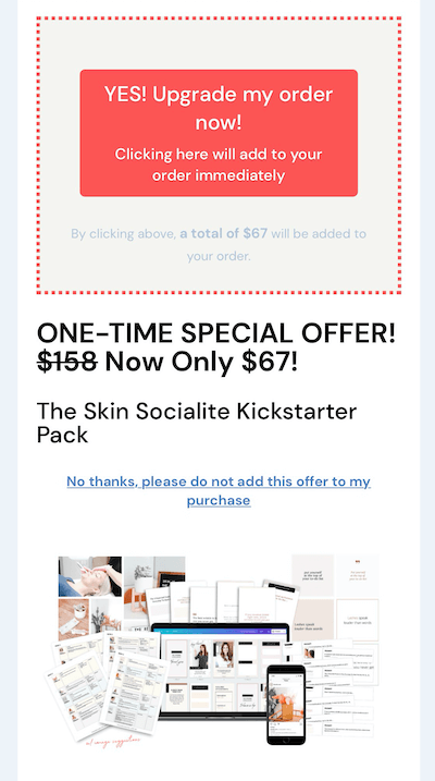 príklad ponuky predaja instagramov na úrovni 67 dolárov za ich balíček kickstarter