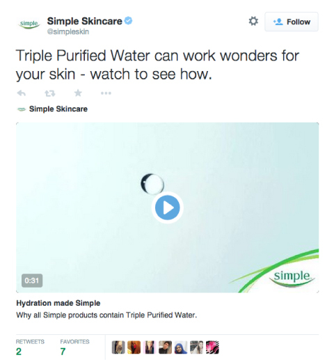 jednoduchá promo akcia na twitter video produkt starostlivosti o pleť
