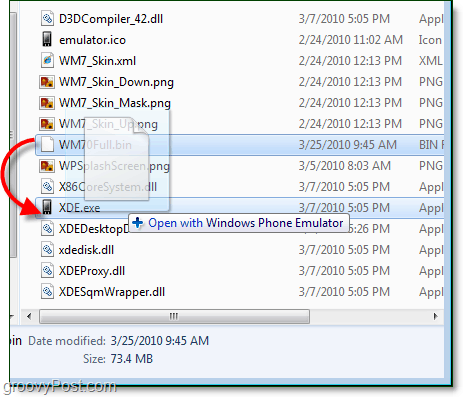 otvorte súbor WM70Full.bin pomocou XDE.exe