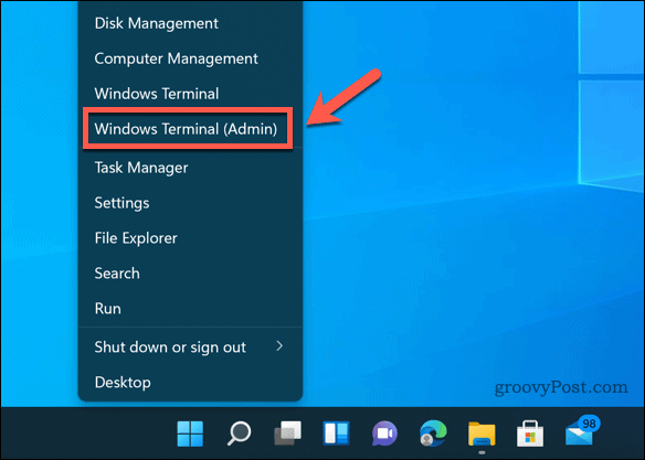 Otvorenie Windows Terminal v systéme Windows 11