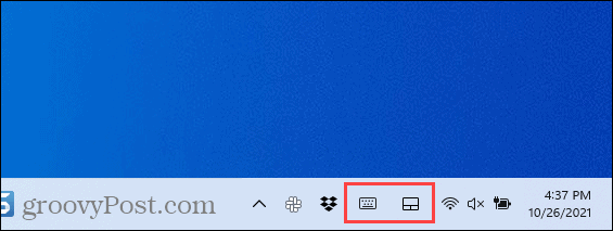 Rohové ikony panela úloh v systéme Windows 11