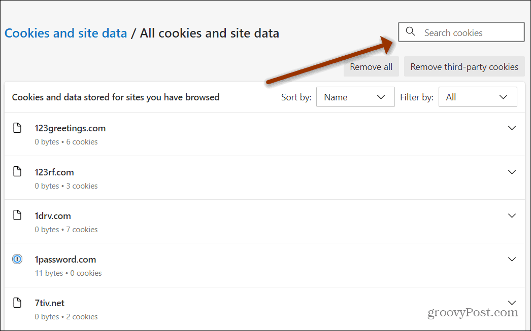 vyhľadať súbory cookie