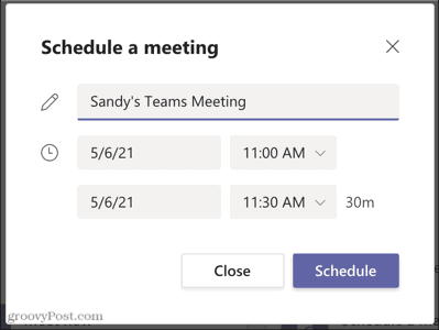 Nastavte si schôdzku v Microsoft Teams na neskôr