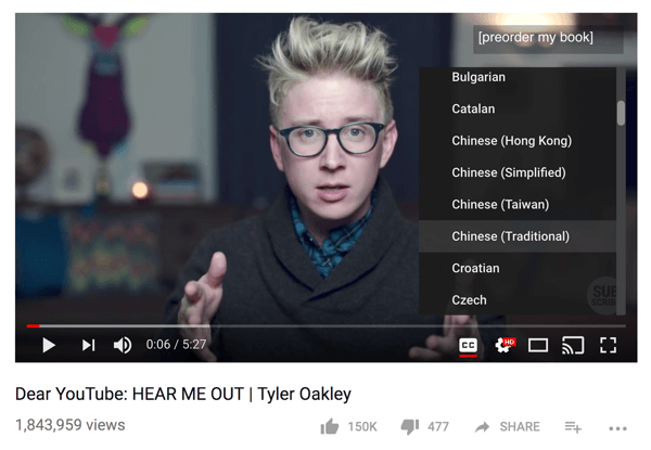 Komunita Tylera Oakleya preložila jedno z jeho videí na YouTube do 68 rôznych jazykov.