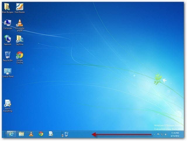 Ako pridať Kôš na panel úloh systému Windows 8