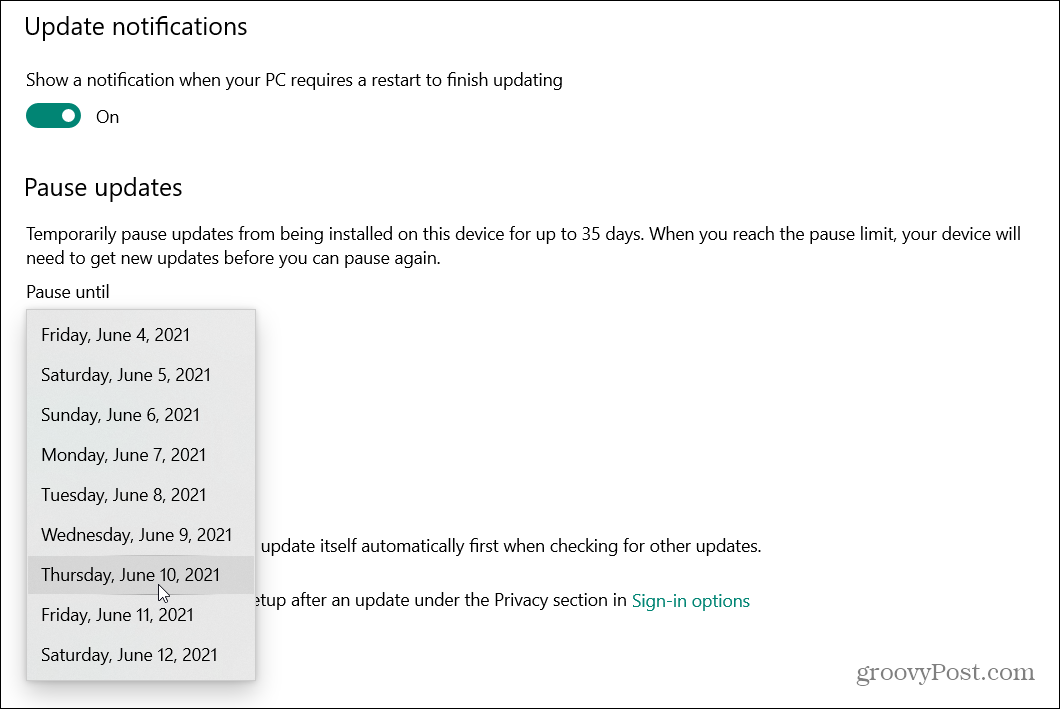 Ako oneskoriť aktualizáciu Windows 10 z mája 2021 (verzia 21H1)