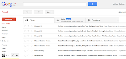 záložky v Gmaile