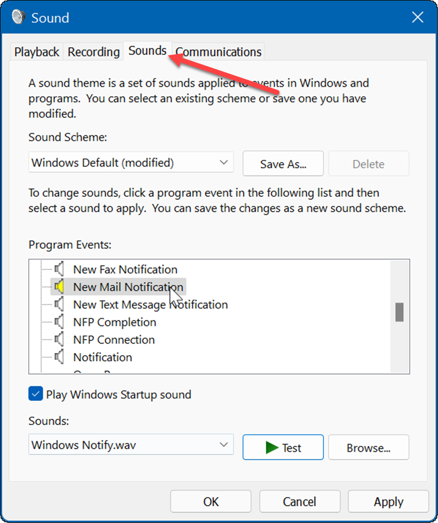 spravovať systémové zvuky v systéme Windows 11