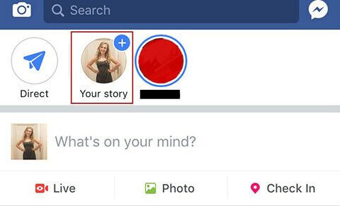 Vytvára sa váš prvý príbeh na Facebooku.