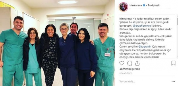 Işın Karaca zdieľal z nemocnice