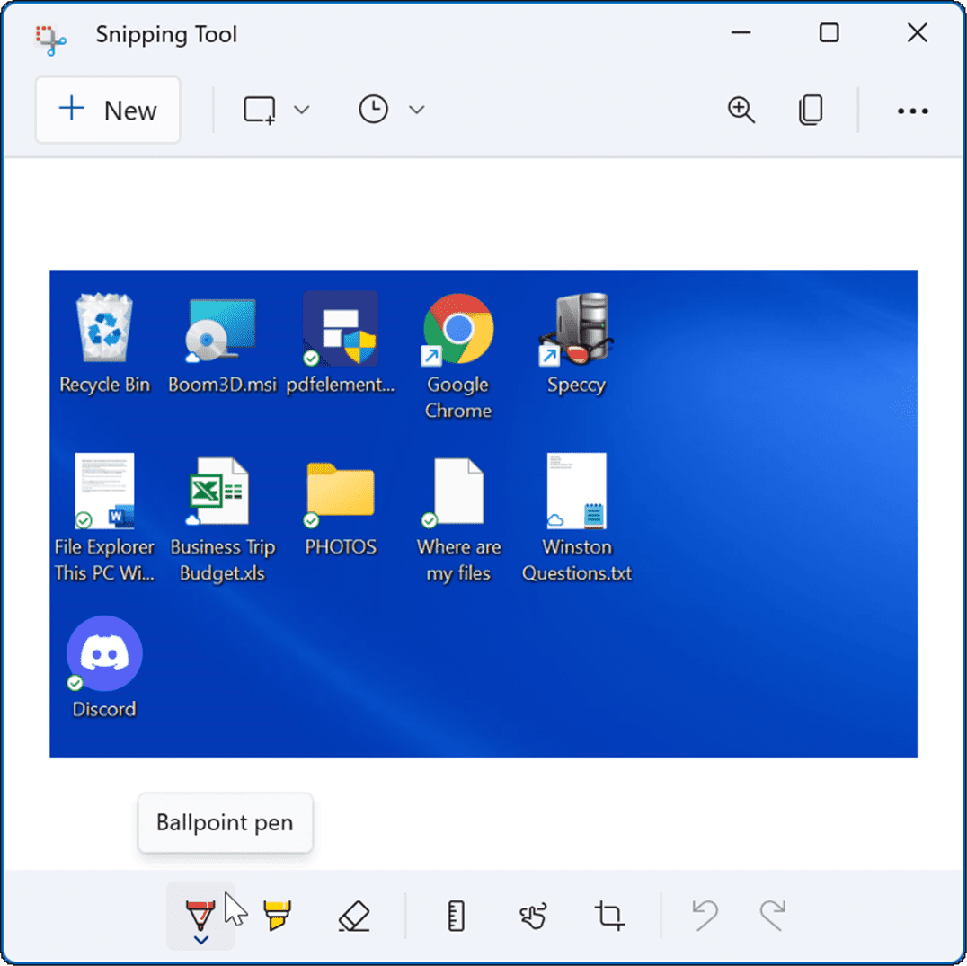 upraviť alebo anotovať snímku obrazovky Windows Snipping Tool