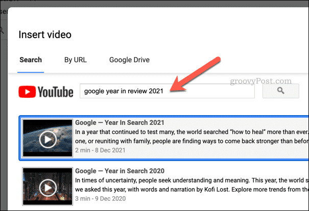 Hľadá sa video v Tabuľkách Google