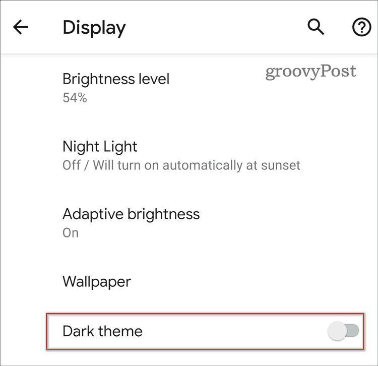 tmavá téma pre Android