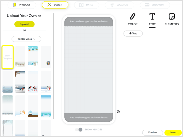 Ak chcete navrhnúť svoj filter, nahrajte svoje kresby alebo vytvorte kresby pomocou nástrojov Snapchatu.