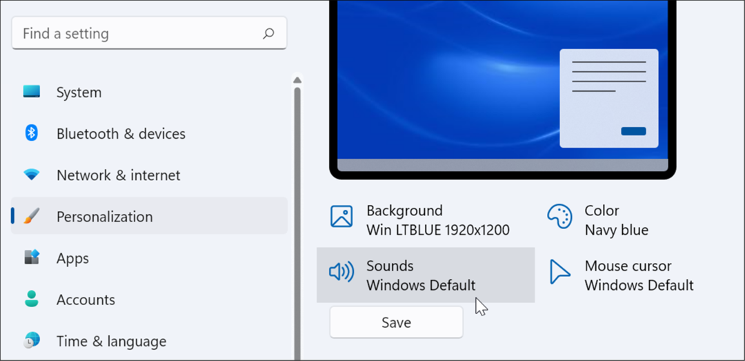 nastavenia spravujú systémové zvuky v systéme Windows 11