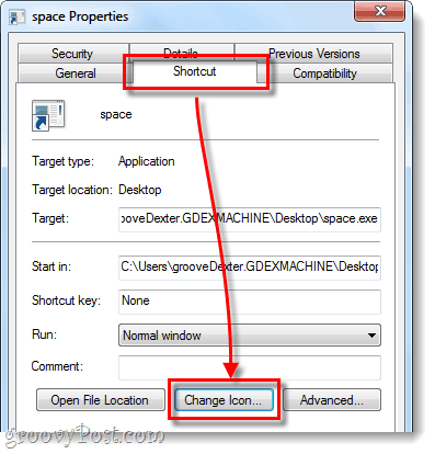 zmeniť ikonu odkazu na paneli úloh systému Windows 7