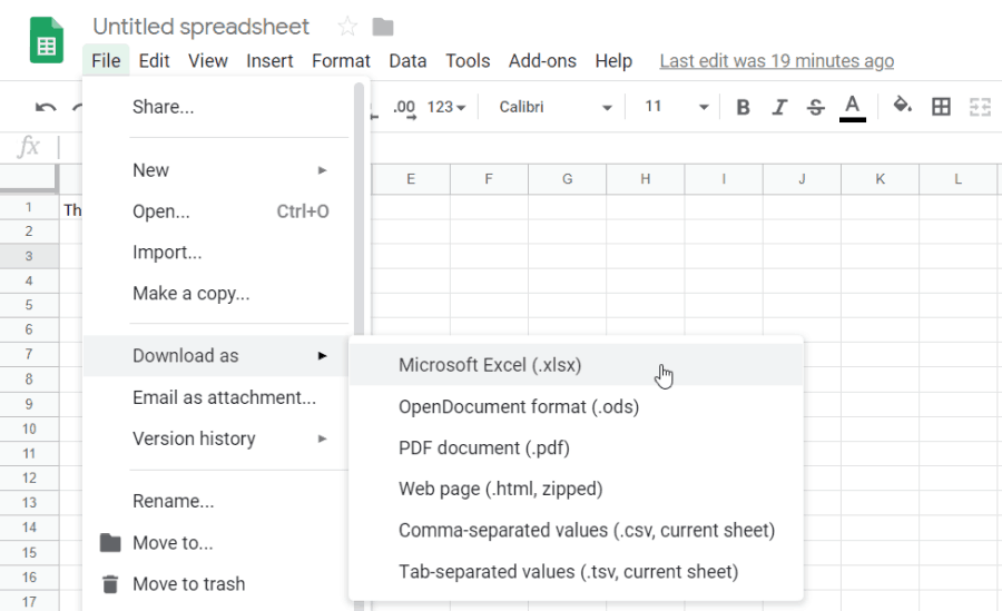 exportovať hárok google do Excelu