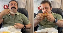 Reakcia Şırdancı Mehmeta v lietadle! V lietadle si vybral sirup z hrude...