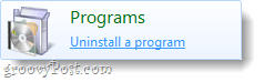 odinštalovať program na Windows 7