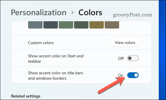 Povoliť farbu okrajov v systéme Windows