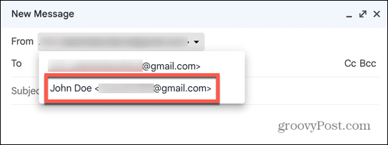gmail vyberte alias