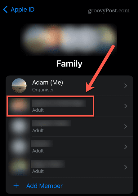 iphone vyberte člena rodiny