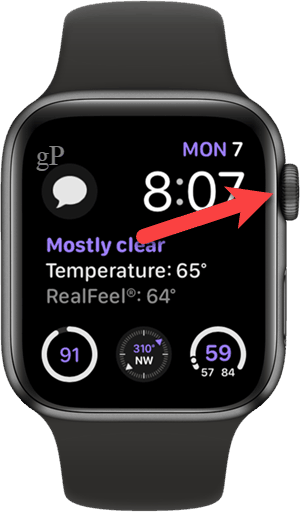 Stlačte digitálnu korunu na hodinkách Apple Watch