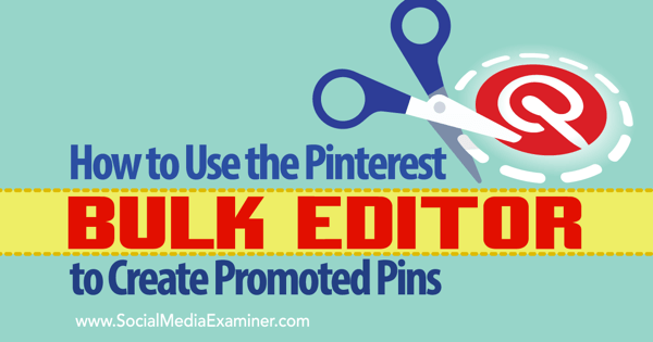 propagované piny a nástroj na hromadný editor pinterestov