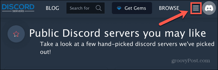 menu discord servera