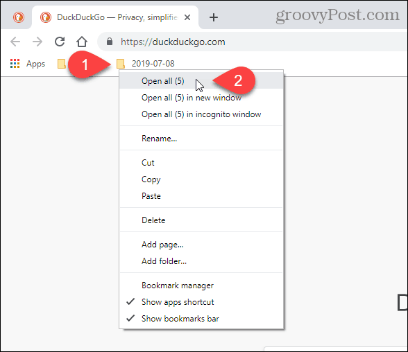 V prehliadači Chrome vyberte možnosť Otvoriť všetko (X)
