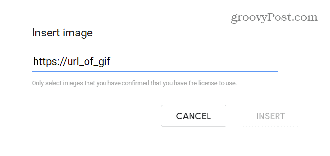 vložte GIF cez URL