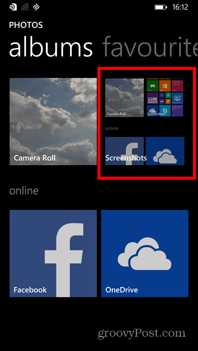 Albumy snímok obrazovky systému Windows Phone 8.1