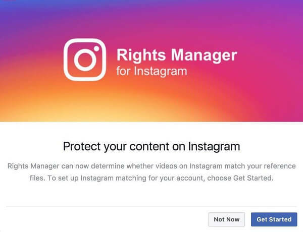 Zdá sa, že Instagram má povolený Správca práv pre Instagram.