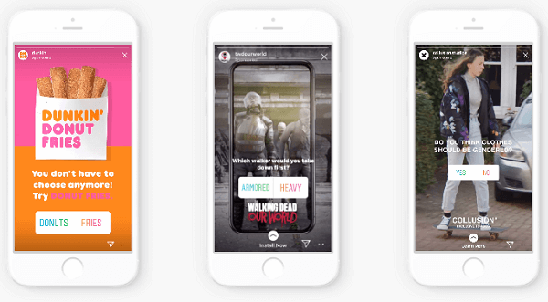 Instagram pridal možnosť zahrnúť interaktívne prvky do sponzorovaných príbehov, počínajúc nálepkou s volebným prieskumom.