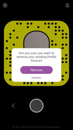 odstrániť svoju snapchat selfie