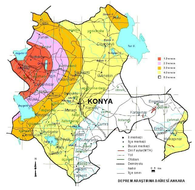 Mapa rizika zemetrasenia v Konya