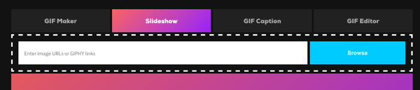 Kliknutím na možnosť Prezentácia vytvoríte zo série obrázkov GIF.