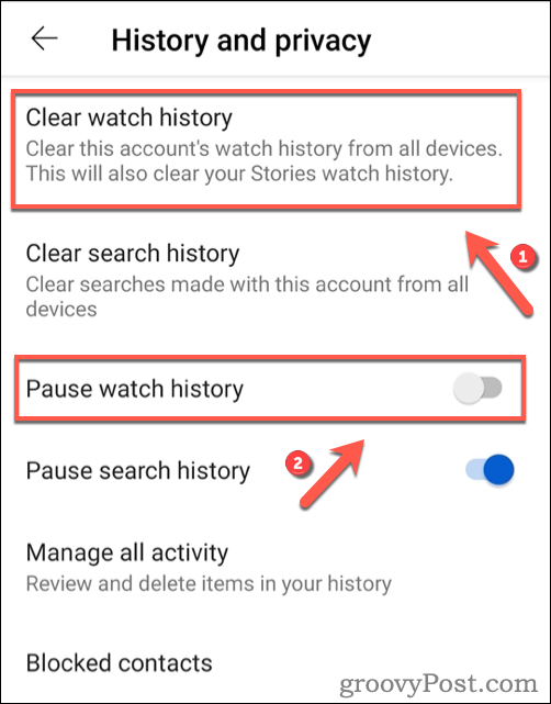 Vymazanie histórie pozerania YouTube v systéme Android.